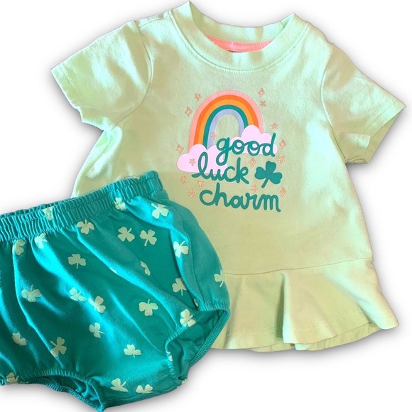 Cat & Jack Other - Lime Green Good Luck Charm Clover St Paddy’s Day. 12 Month Rainbow Baby NEW